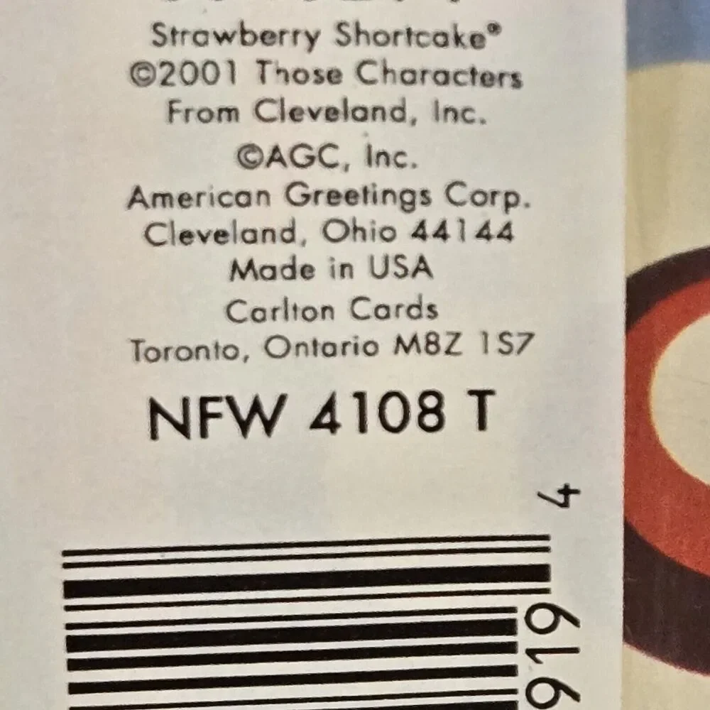 Vintage Strawberry Shortcake Fashion Wrap American Greetings 8.33sq ft New - Picture 4 of 4